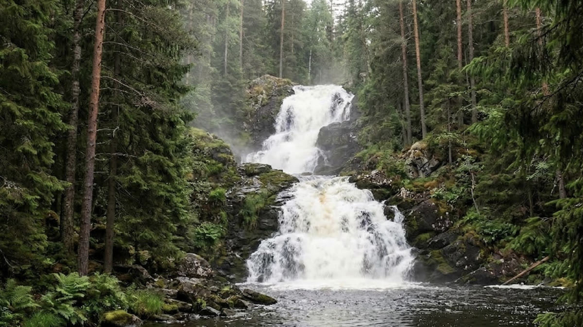 Водопад Юканкоски — самый высокий водопад Карелии