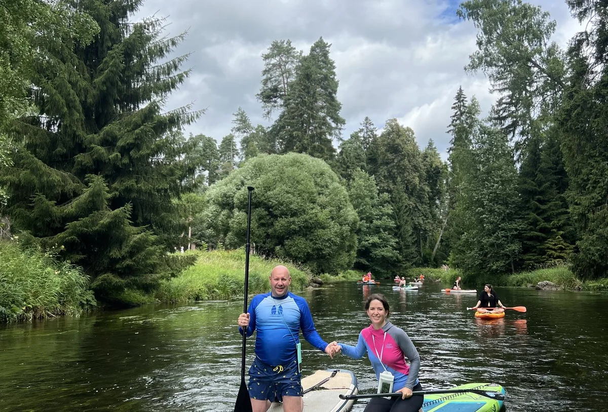 SUP-прогулка по реке Оредеж среди леса